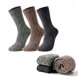 Men's Socks High Quality Merino Wool For Men Super Thick Warm Casual Soft Women Against Cold Snow Winter Outdoor Male Middle Tube Sock