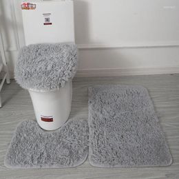 Bath Mats 30Styles 3Pcs Plush Toilet Lid Cover Mat Set Anti Slip Anti-static Soft Bathroom Shower Carpets Wear-resistant Floor Rugs