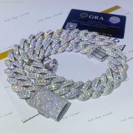 VVS de luxo personalizado Moissanite Diamond Cuban Link Chain gle Out