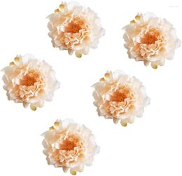 Decorative Flowers 5Pcs Vintage Peony Artificial Flower Heads Silk Perfect For Home Wedding Stage Props Parties Decorations