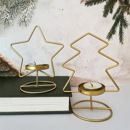 Candle Holders Metal Christmas Holder Indoor Xmas Decor Light Jar For Centerpieces Party Table Decoration CandleStick