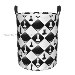 Laundry Bags Folding Basket Chessboard With Chess Pieces Dirty Clothes Storage Bucket Wardrobe Clothing Organizer Hamper