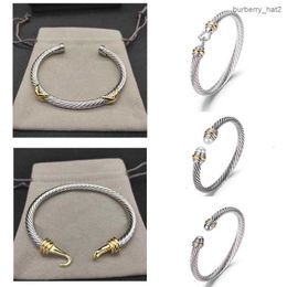 luxury bracelet cable bracelets DY pulsera designer Jewellery women men silver gold Pearl head X shaped cuff Bracelet christmas gift 5MM