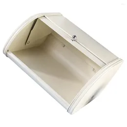 Plates Bread Box Gifts For Bakers Loaf Storage Container Desktop Kitchen Organisation Case Iron Holder Counter White