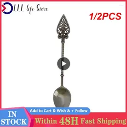 Coffee Scoops 1/2PCS Byzantine Mediaeval Retro Staff Spoon Sugar Tea Dessert Scoop Cake Mini Ice Cream Carving Alloy Teaspoon