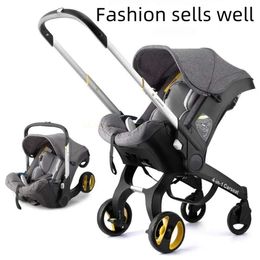 Strollers# Baby Stroller 3 with Car Seat Baby Cart High Landscope Folding Baby Carriage Prams for Newborns Pram designer comfortale Fold up CARS fashion