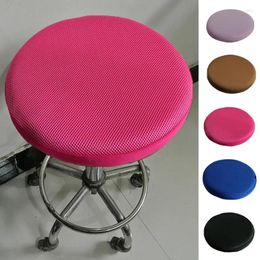 Chair Covers Thickened Round Dining Cover Solid Colour Seat Slipcover Stool Swivel Protector Bar Case