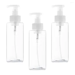 Liquid Soap Dispenser 3pcs Clear Empty Pump Bottles Refillable Square Toiletry Containers For Shampoo Lotion 650ml