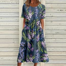 Abiti casual Donne BOHO vestito corto manica o tasca da tasca proposta di primavera