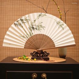 Decorative Figurines Japanese Hand-painted Paper Fan Folding Gift Painting Calligraphy Bamboo Craft Hand Wedding Event Supplies LA907