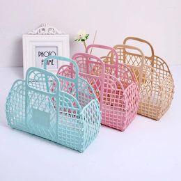 Laundry Bags Large-capacity Bag Hollow Jelly Beach Holiday Portable Tote Reusable And Easy To Clean Plastic Bath Basket