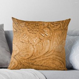 Pillow Golden Tan Tooled Leather Pattern Throw Pillowcase Christmas For Home Year