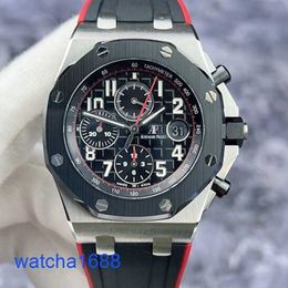 Celebrity AP Wrist Watch Royal Oak Offshore Series 26470SO Commonly Known As Vampire Black Plate Red Needle Date Timing Function Automatic Mechanical Watch