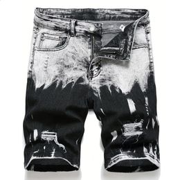 Summer Slim Stretch Men Short Jeans Fashionable Retro Do Design Denim Shorts Streetwear 98% Cotton Cargo Shorts Male 240402