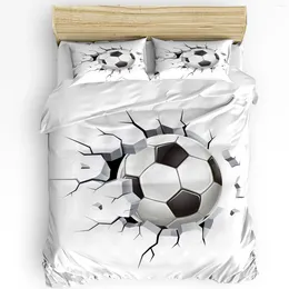Bedding Sets Football Wall Crack Soccer Printed Comfort Duvet Cover Pillow Case Home Textile Quilt Boy Kid Teen Girl 3pcs Set