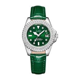 Lushka Small Green Light Luxury Set with Diamond Water Ghost Fashion Trendy Crowd Quartz Women's Watch