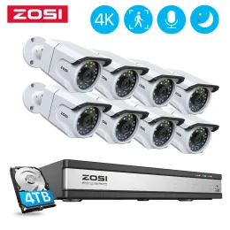 System ZOSI 16CH 4K PoE Video Surveillance Camera System 8MP Full Colour Night AI Face Detect IP Cameras Outdoor Security CCTV NVR Set