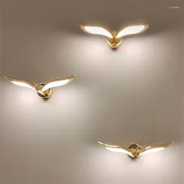 Wall Lamp 2024 Seagull Bedside Bedroom Light Luxury Minimalist Creative Modern Decoration Living Room Background