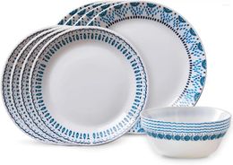 Dinnerware Sets Expressions 12-Pc Set Service For 4 Durable And Eco-Friendly Higher Rim Glass Plate & Bowl Microwave Cub