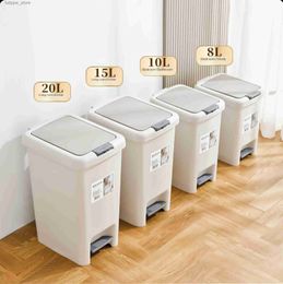 Waste Bins Foot operated trash can with lid household living room toilet kitchen large foot operated paper basket with lid L46