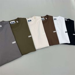 Pequena e moderna marca Kith Loose de tamanho casual camiseta com estampa de pescoço redondo para homens e mulheres, casal mangas curtas