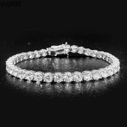 Designer Tennis Bracelet 18k Gold S925 Sterling Silver Custom Moissanite Lab Grown Diamond Tennis Hand Bracelet for Women Men