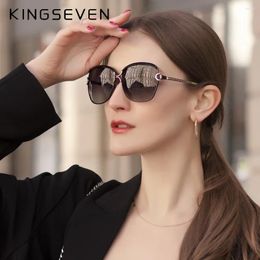 Sunglasses KINGSEVEN Women's Glasses Gradient Polarised Lens Round Sun Butterfly Outdoor Travel