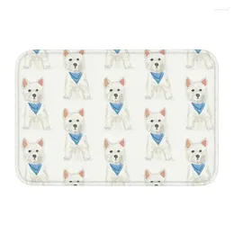 Carpets Custom West Highland Terrier Dog Doormat Anti-Slip Entrance Bathroom Kitchen Door Floor Mats Westie Garage Rug Carpet Footpad