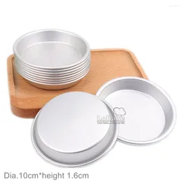 Baking Moulds (10pcs/lot) 3.5 Inches Shallow Round Shape Aluminium Metal Pie Pan Mould Fondant Candy Pudding Jelly Mould For Cake Pans