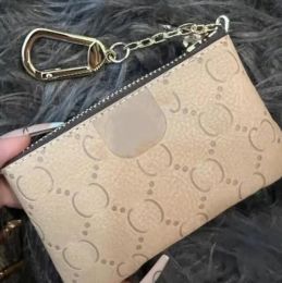 Fashion Designer Keychains Leather Holders Key Pouch Purse Unisex Womens Mens Coin Card Holder Coin Purses Mini Wallet Bag Keychain
