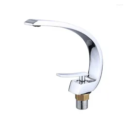 Bathroom Sink Faucets Single Handle Faucet With 2 X 60cm Inlet Hoses Elegant Curved Spout Basin Mixer Tap Hole Brass