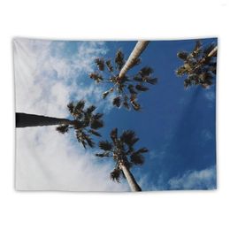 Tapestries Tropical Palm Trees In The Blue Sky Tapestry Kawaii Room Decor Bathroom