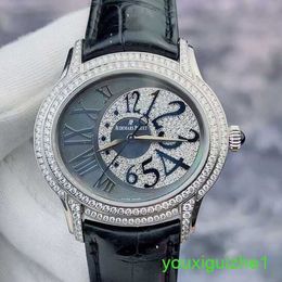 AP Brand Wristwatch Millennium Series 77303BC 18K Platinum Material Original Diamond 39mm Set with Diamond Beimu Plate Automatic Mechanical Womens Watch