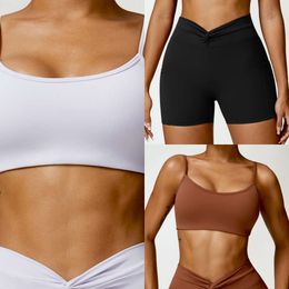 Lu Align Fitness Outfits Align New Sportswear Distort Women Gym Workout Clothing Sexy Sport Bra Shorts Sets Quick Dry Cycling Running Tracksuit Jogger Lemon Woman La
