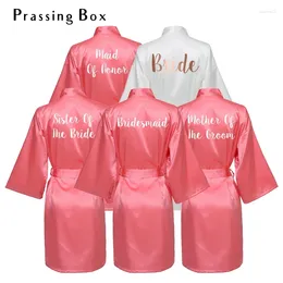 Home Clothing Wedding Party Bridesmaid Robes Faux Satin Robe Short Silk Bride Team Bridal Night Dress Women