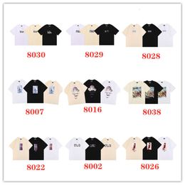 American KITH Series 9 Printed Short Sleeved Summer Landmark Floral T-shirts for Men and Women's Casual Niche High Street Short Sleeves