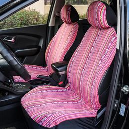 Car Seat Covers 2Pcs Ethnic Style Fashion Accessory Pink Bohemian Women Front Cover Universal For All Seasons