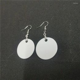 Dangle Earrings Sublimation Blank Aluminium Round White 30pair/lot