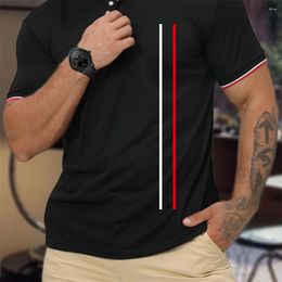 Men's Polos Striped Polo Shirt Casual Business Fashion Short Sleeve Tops Mens Summer Clothing
