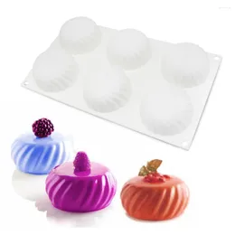 Baking Moulds 6 Holes Oblate Shaped Silicone Mould Round Gear Mousse Mould Handmade Soap Bath Bomb DIY Scented Candle