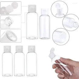 Storage Bottles 50Pcs Transparent 5ml-100ml Empty PET Plastic Squeeze With Clear/White Flip Cap For Travel Shampoo Conditioner Lotion