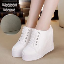 Autumn High Top Wedge Platform Sneaker Casual Shoes Hidden Heels Ladies YYJ150 240401