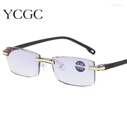 Sunglasses Anti Blue Ray Reading Glasses Women 2024 Computer Rimless Eyewear Men Fatigue Hyperopia Presbyopic 2.0 3.0 4.0