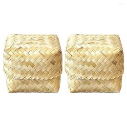 Bowls Gift Packing Baskets Bamboo Tea Box Mini Containers Desktop Woven Storage Bin