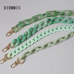 Fashion Woman Handbag Accessory Parts Cute Chain Green Acrylic Resin Chain Luxury Strap Women Shoulder Clutch Handle Chain 240329