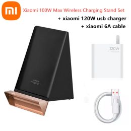 Chargers Xiaomi 100W Max Wireless Charger Vertical Aircooled Stand With 120W Charger 6A TypeC Cable Support Fast Charging