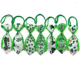 Dog Apparel 50/100pcs ST Patrick's Day Pet Bowties Clover Pattern Cat Grooming Accessories Puppy Adjustable Collar Bow Ties Supplies