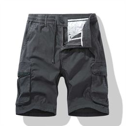 Summer mens youth workwear shorts mens sports and leisure micro elastic multi bag capris