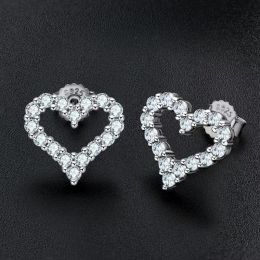 Rings Trendy 925 Sterling Silver 2mm D Color VVS1 Moissanite Heart Stud Earrings for Women Jewelry Diamond Test Pass Birthday Gift