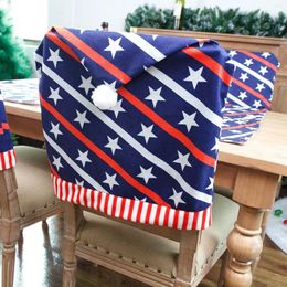 Chair Covers American Flag Dining Patriotic Theme Cover Independence Day Home Decor